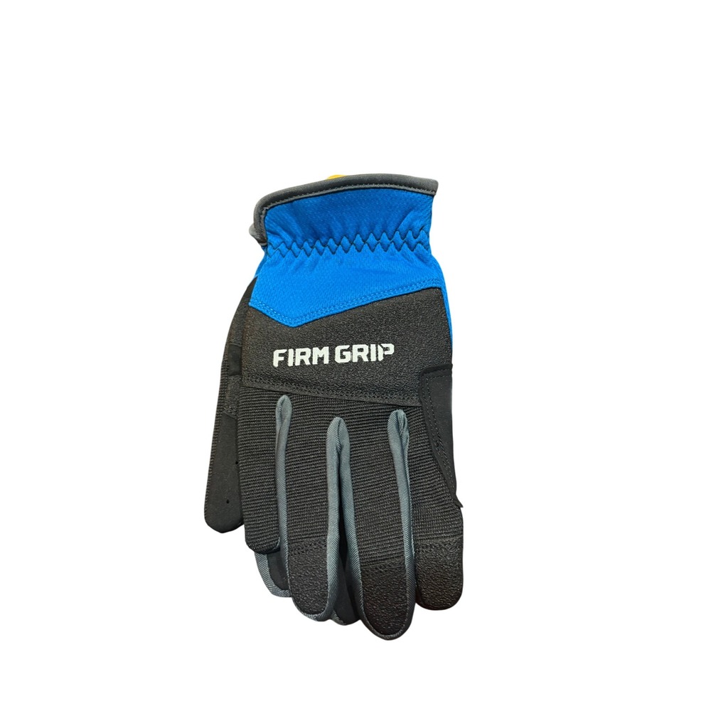 Firm Grip Workmaster Tough Working Gloves Blue Black Medium 63846 Touchscreen